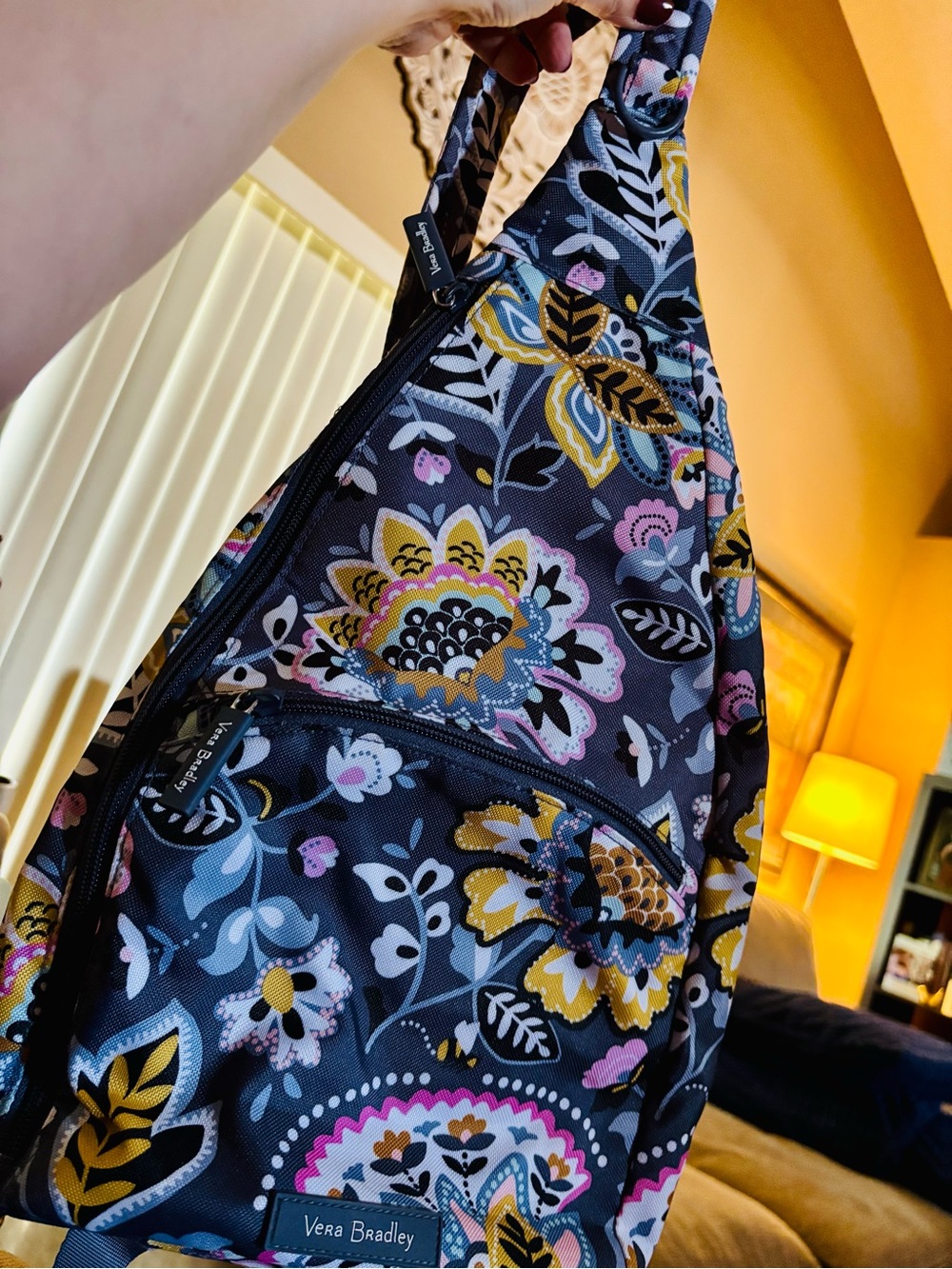 Vera Bradley Floral Sling Bag Charmont Meadow Crossbody Yellow Lighten-up Woven